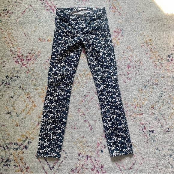 Tory Burch Blaire Super Skinny Jean in Sandshell Nouveau Flower sz 26 - Picture 2 of 6